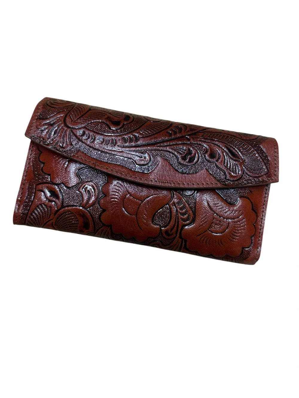 Mexican leather embossed wallet Brown